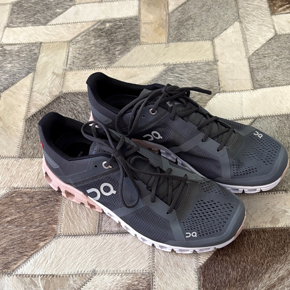 On Running Women's Gray and Pink Athletic Shoes